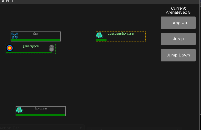 Primer enemigo LeetLeet en la arena de Clickfight